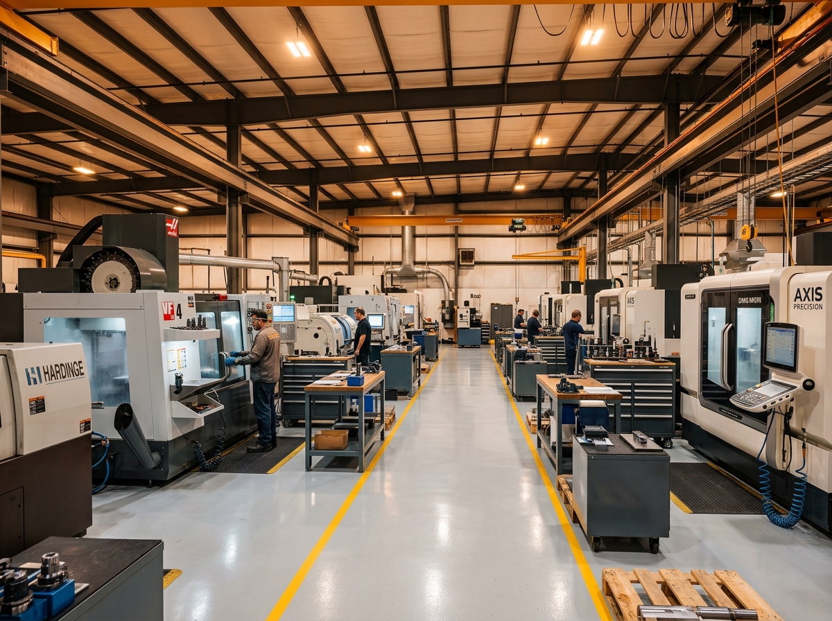 Coretech machine shop floor showing CNC machines in operation